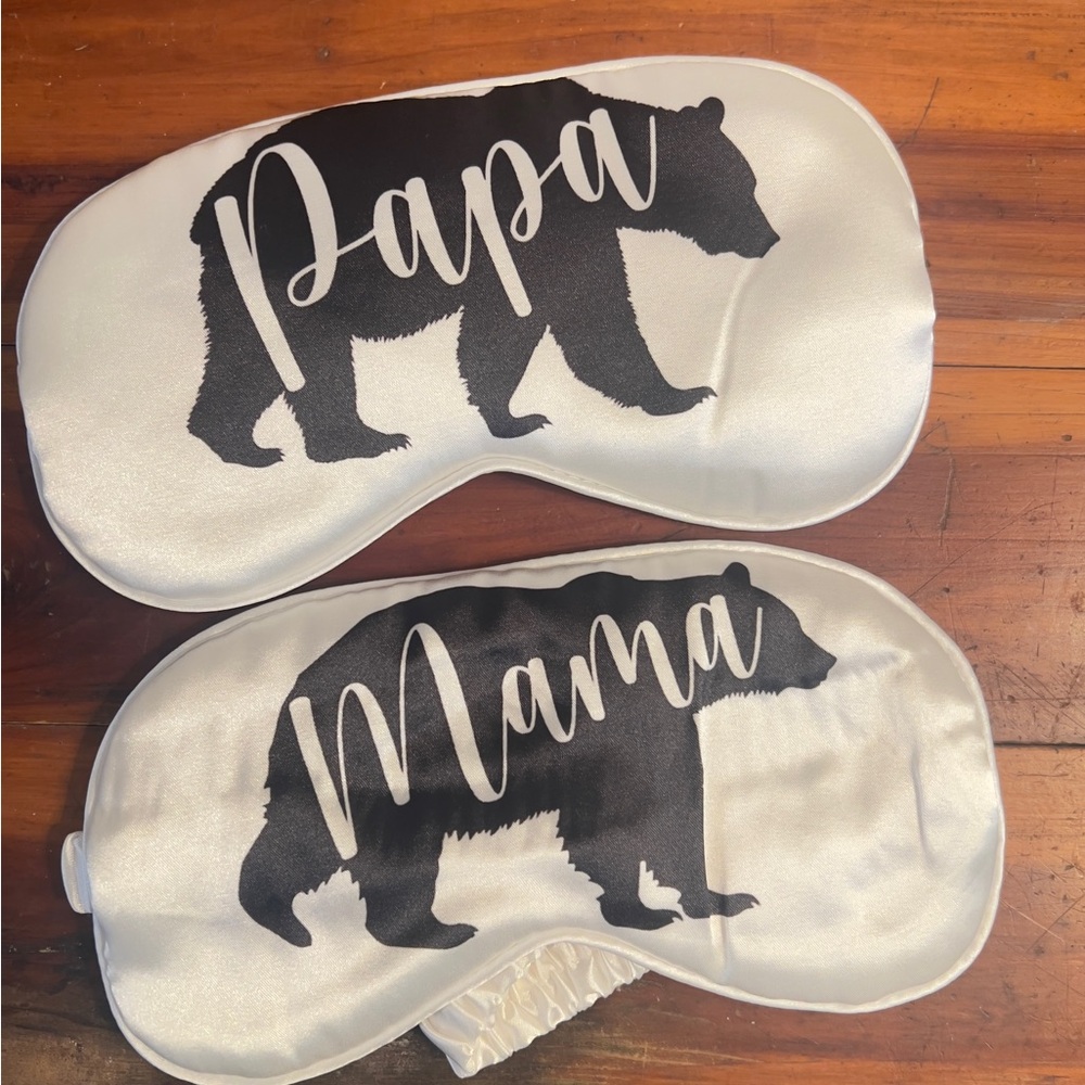 Silk Mama/Papa Bear Sleeping Masks Set of 2